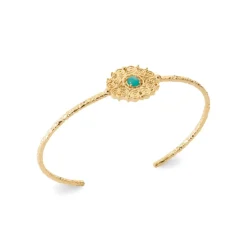 Maison de la Bijouterie Bracelet jonc femme fantaisie amazonite plaqué or UW40435V | Femme Bracelet