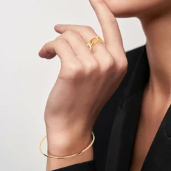 Maison de la Bijouterie Bracelet jonc femme plaqué or collier simple - U056ZY6Y | Femme Bracelet