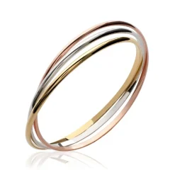 Maison de la Bijouterie Bracelet Jonc femme plaqué or tricolore U0563666 | Femme Bracelet