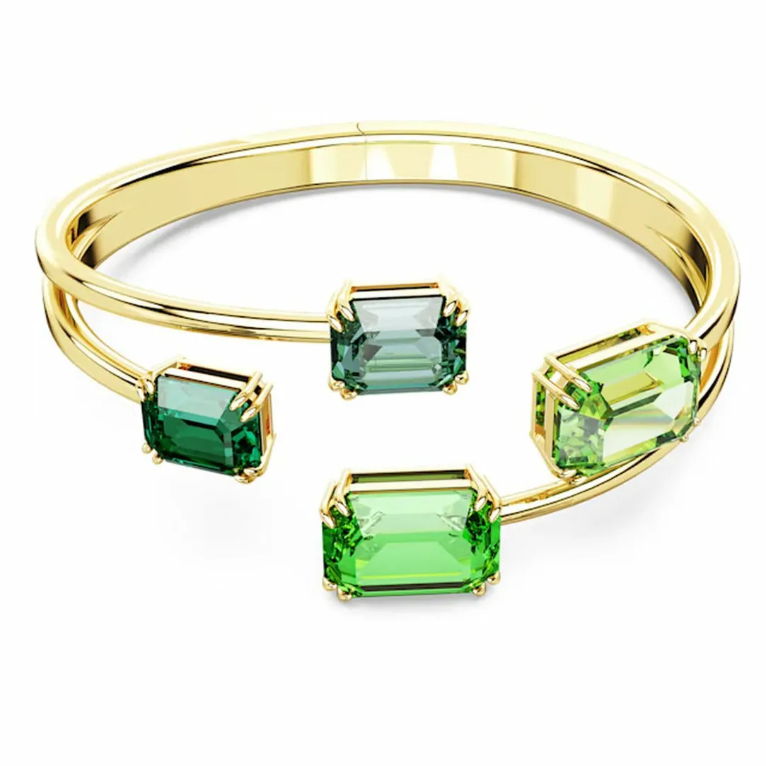 Swarovski Bijoux Bracelet-jonc Millenia octogonale Vert Placage de ton or | Femme Bracelet