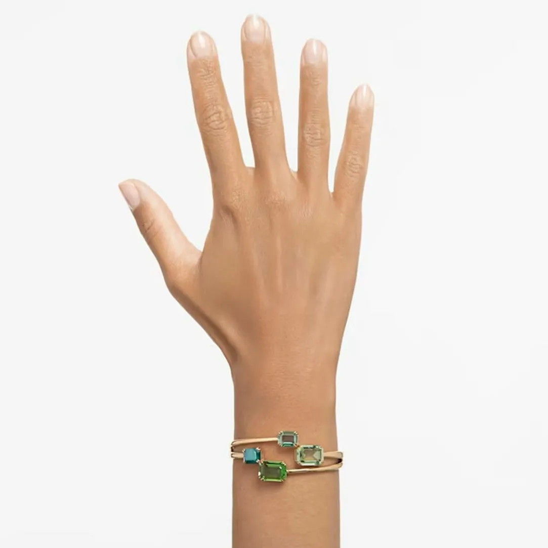 Swarovski Bijoux Bracelet-jonc Millenia octogonale Vert Placage de ton or | Femme Bracelet