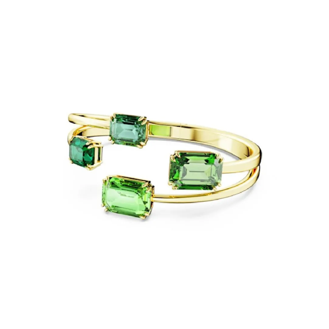 Swarovski Bijoux Bracelet-jonc Millenia octogonale Vert Placage de ton or | Femme Bracelet