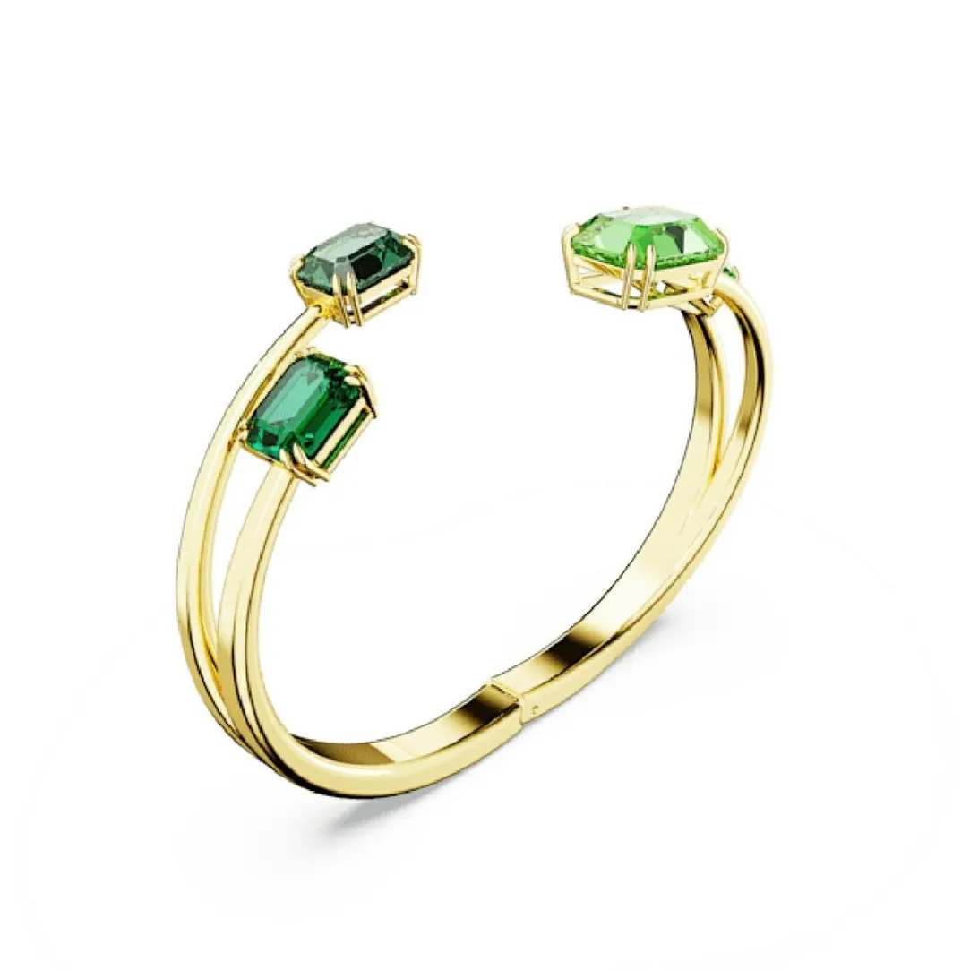 Swarovski Bijoux Bracelet-jonc Millenia octogonale Vert Placage de ton or | Femme Bracelet