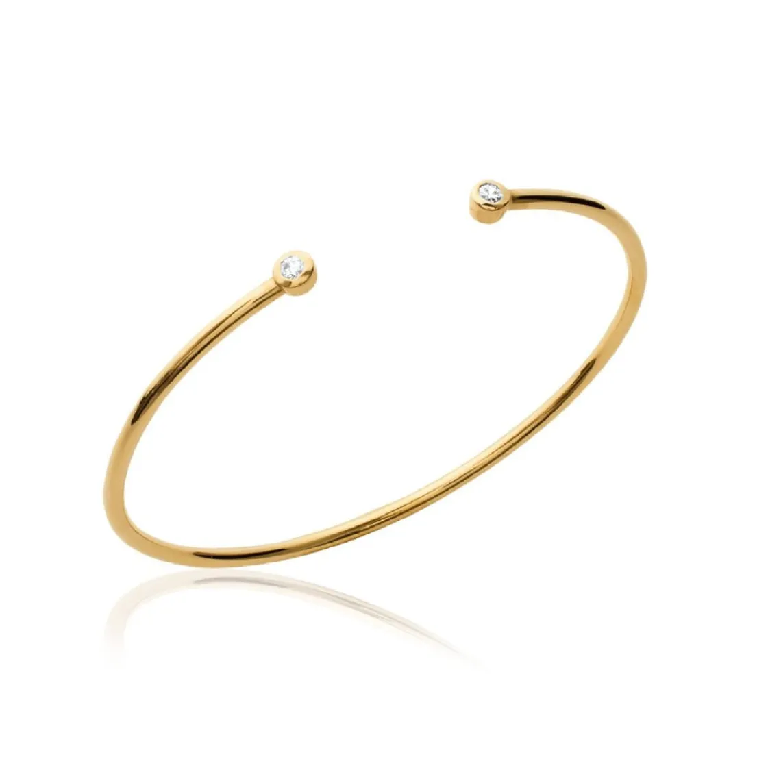 Maison de la Bijouterie Bracelet Jonc plaqué or oxyde de zirconium 56mm UWZ65656 | Femme Bracelet