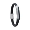 Jourdan Bracelet ALFONSO UN003H - Bracelet En Cuir et Acier Homme | Homme Bracelet