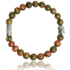 Lauren Steven Bracelet Design ML058 - Bracelet En Pierre Naturelle Unakite Homme | Homme Bracelet