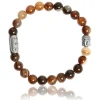 Lauren Steven Bracelet Design ML057 - Bracelet En Pierre Naturelle Agate Café Homme | Homme Bracelet