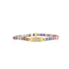 Les Interchangeables Bracelet A58765 - Mini Plaque 2 Rangs Perle Gomme Multicolore Foncé Femme | Femme Bracelet