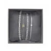 Les Interchangeables Bracelet A38628 - Bracelet Tissu Gris Cristaux de haute qualité Femme | Femme Bracelet