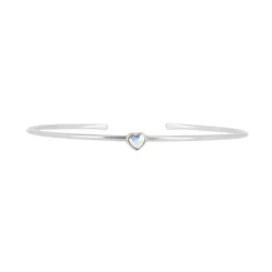 Les Interchangeables Bracelet A59188 - Jonc Coeur Palladium Femme | Femme Bracelet