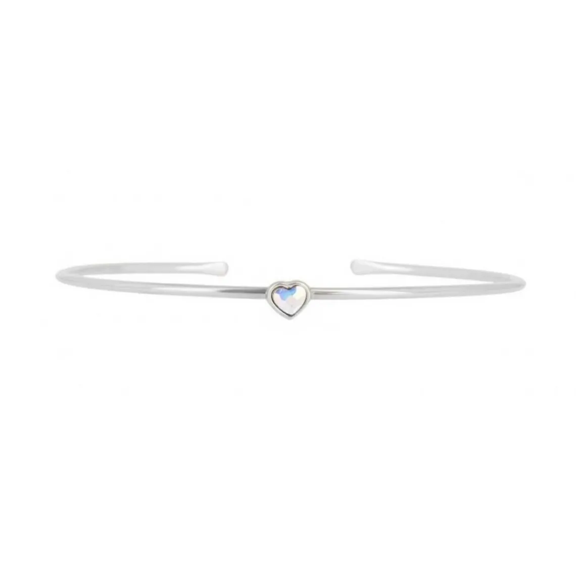 Les Interchangeables Bracelet A59188 - Jonc Coeur Palladium Femme | Femme Bracelet