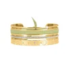 Les Interchangeables Bracelet A59078 - Manchette Ruban Matelasse Kaki Clair Femme | Femme Bracelet