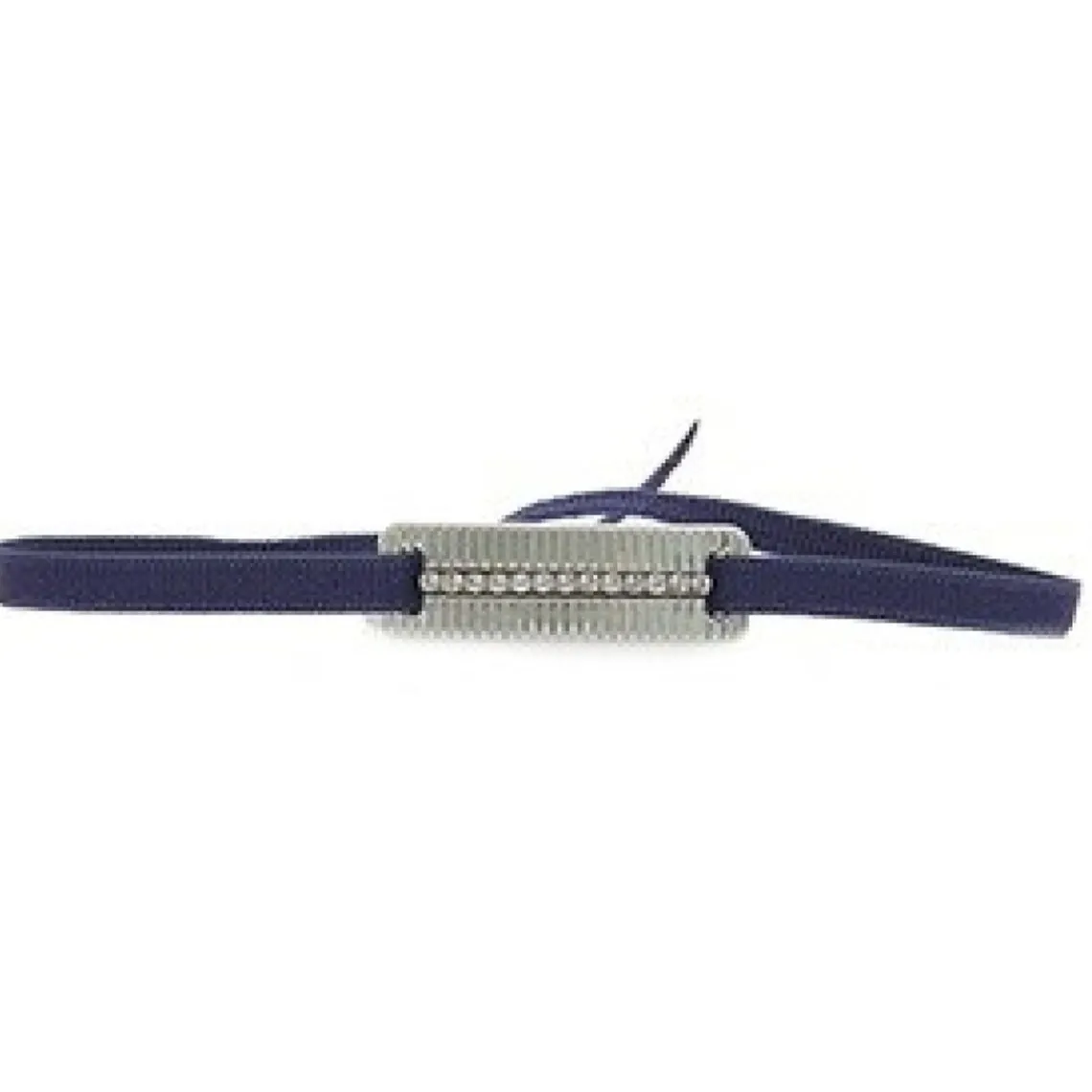 Les Interchangeables Bracelet A55840 - Plaque Ruban Strie Strasse Marine Palladium Femme | Femme Bracelet