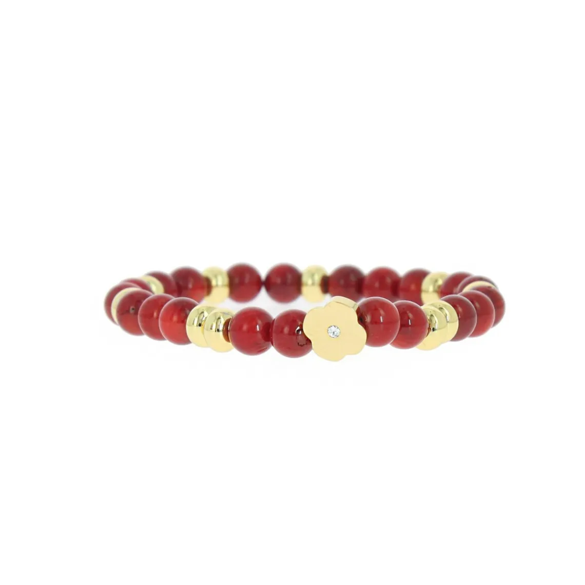 Les Interchangeables Bracelet A58792 - Perle Forme Fleur Rouge Femme | Femme Bracelet