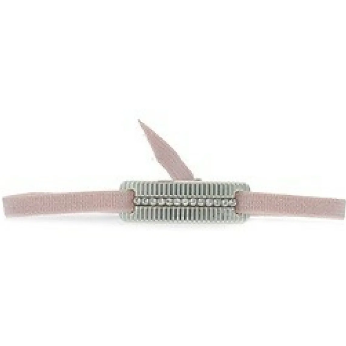 Les Interchangeables Bracelet A55813 - Plaque Ruban Strie Strasse Beige Rose Palladium Femme | Femme Bracelet