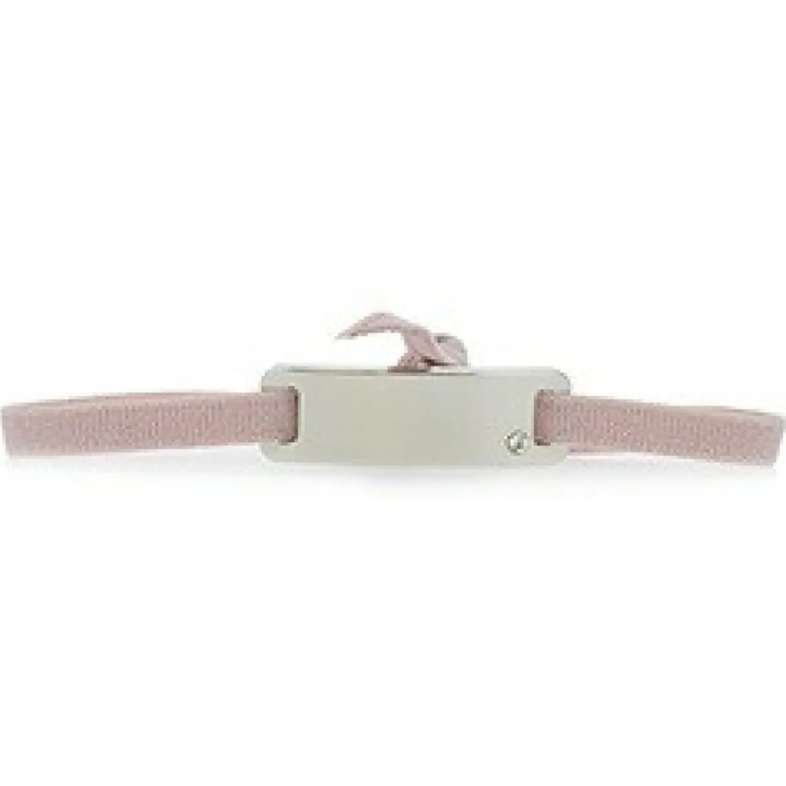 Les Interchangeables Bracelet A55642 - Plaque Ruban Lisse Strasse Beige Rose Palladium Femme | Femme Bracelet