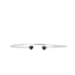 Les Interchangeables Bracelet A59200 - Jonc Double Coeur Palladium Femme | Femme Bracelet