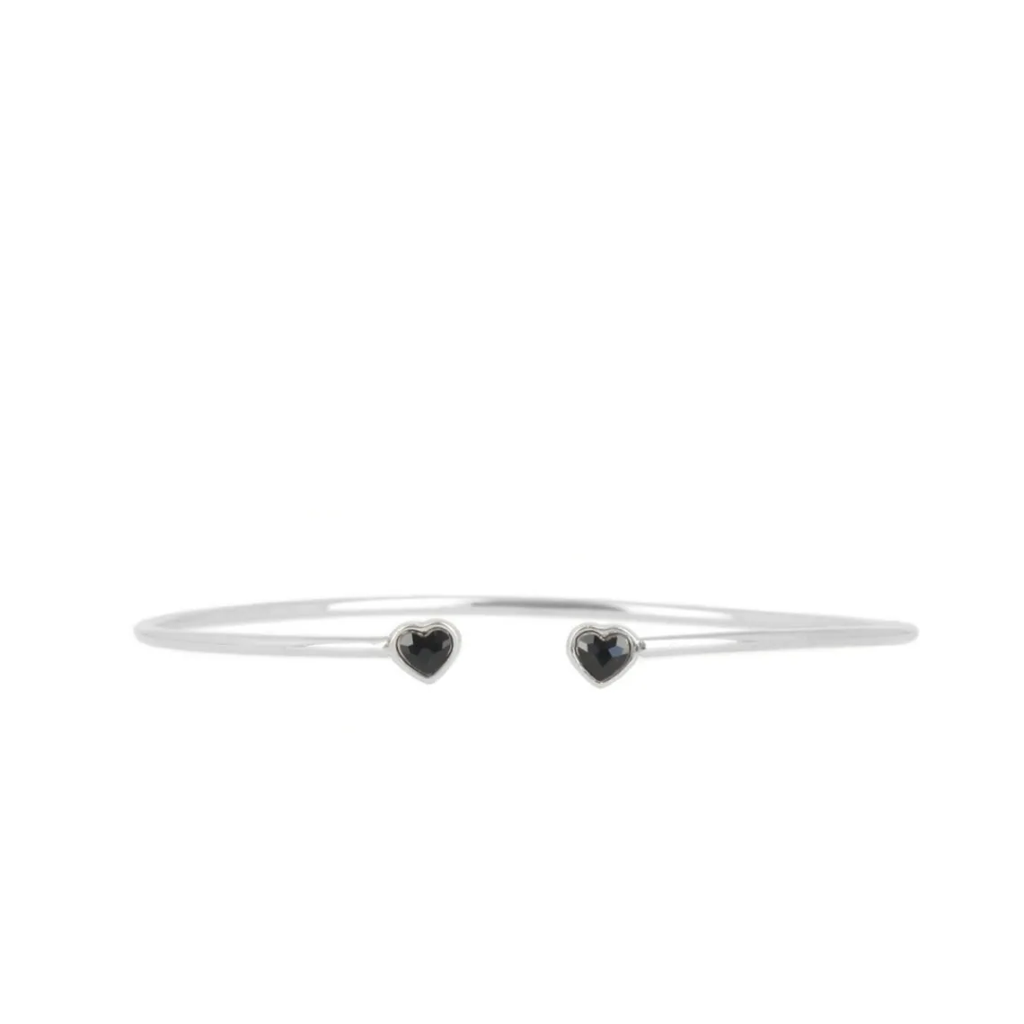 Les Interchangeables Bracelet A59200 - Jonc Double Coeur Palladium Femme | Femme Bracelet