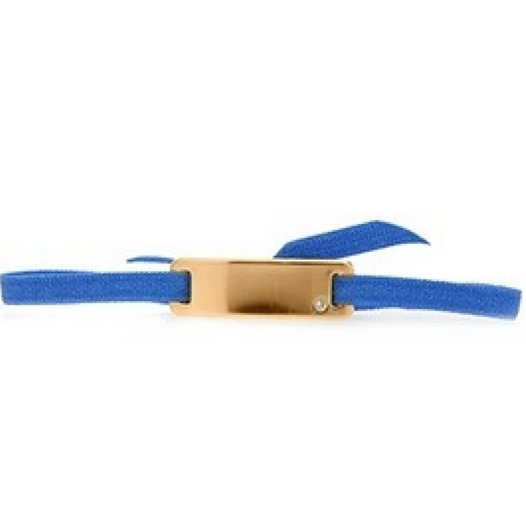 Les Interchangeables Bracelet A55589 - Plaque Ruban Lisse Strasse Bleu Or Rose Femme | Femme Bracelet