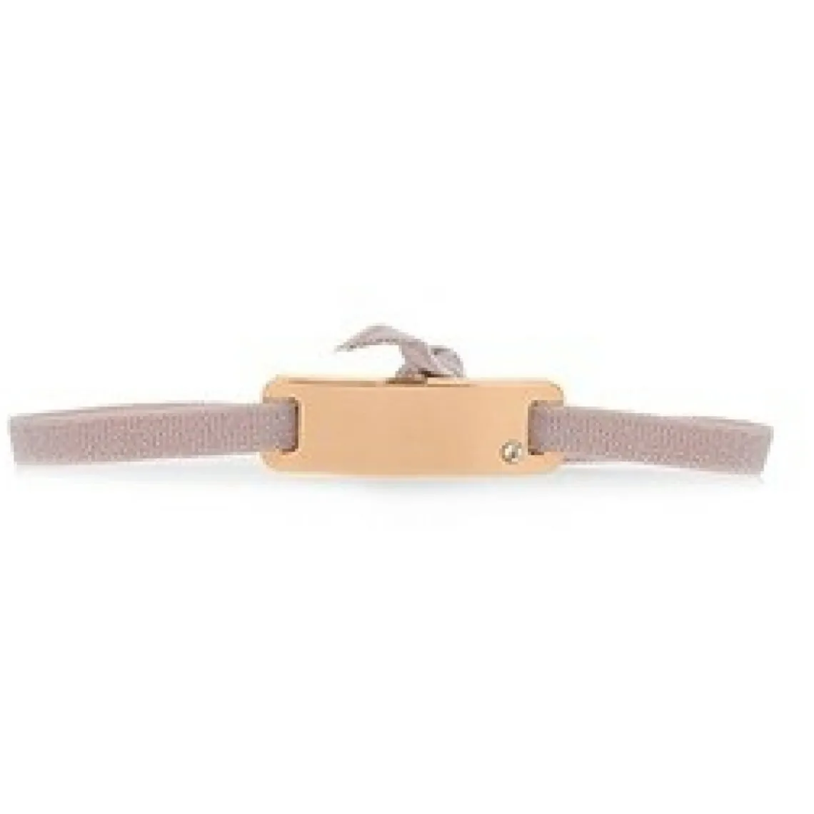Les Interchangeables Bracelet A55585 - Plaque Ruban Lisse Strasse Beige Rose Or Rose Femme | Femme Bracelet