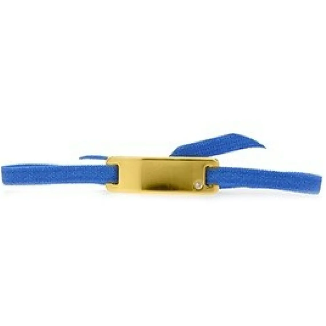 Les Interchangeables Bracelet A55532 - Plaque Ruban Lisse Strasse Bleu Or Jaune Femme | Femme Bracelet
