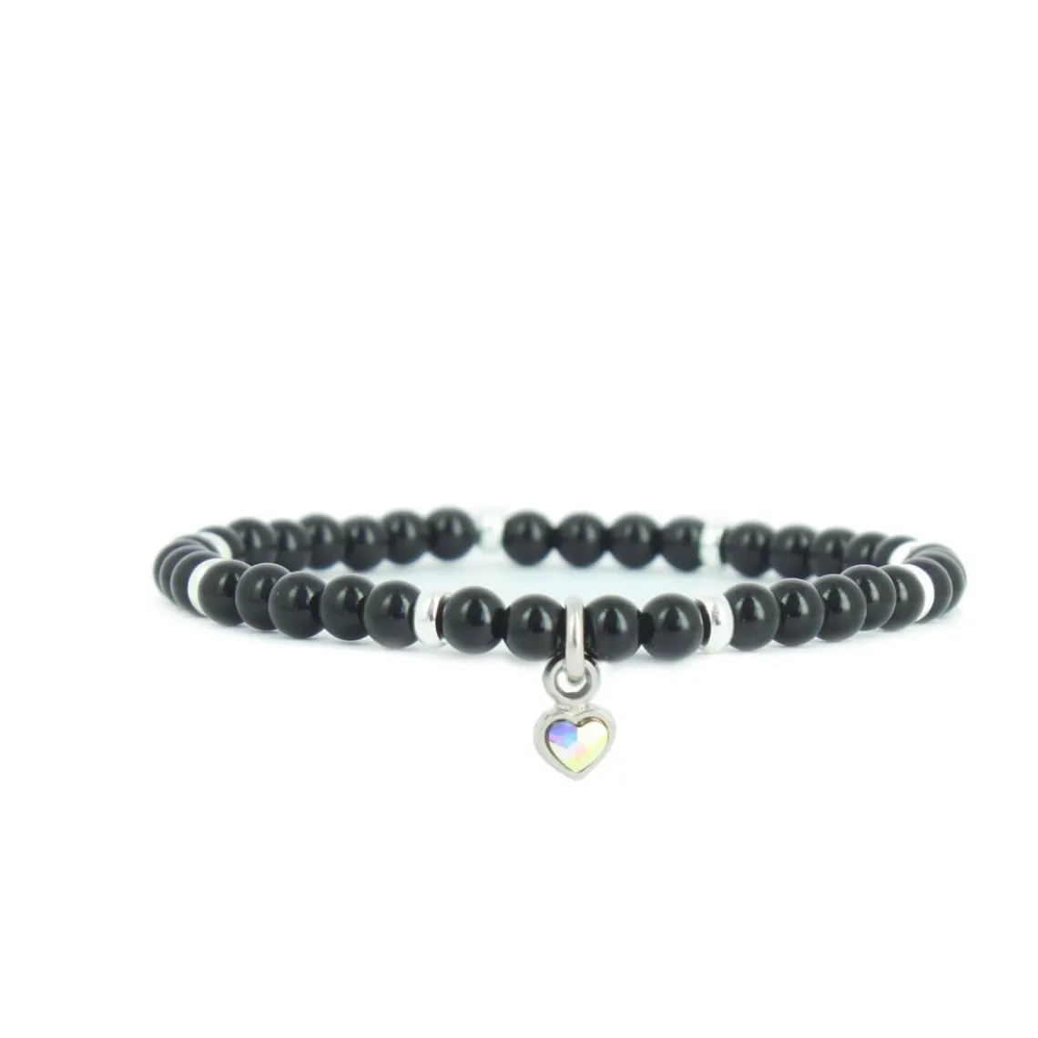 Les Interchangeables Bracelet A59940 - Perle Coeur Noir Femme | Femme Bracelet