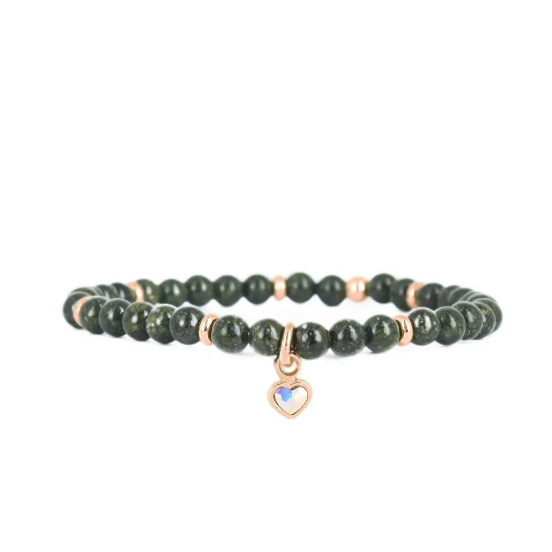Les Interchangeables Bracelet A59922 - Perle Coeur Kaki Fonce Femme | Femme Bracelet