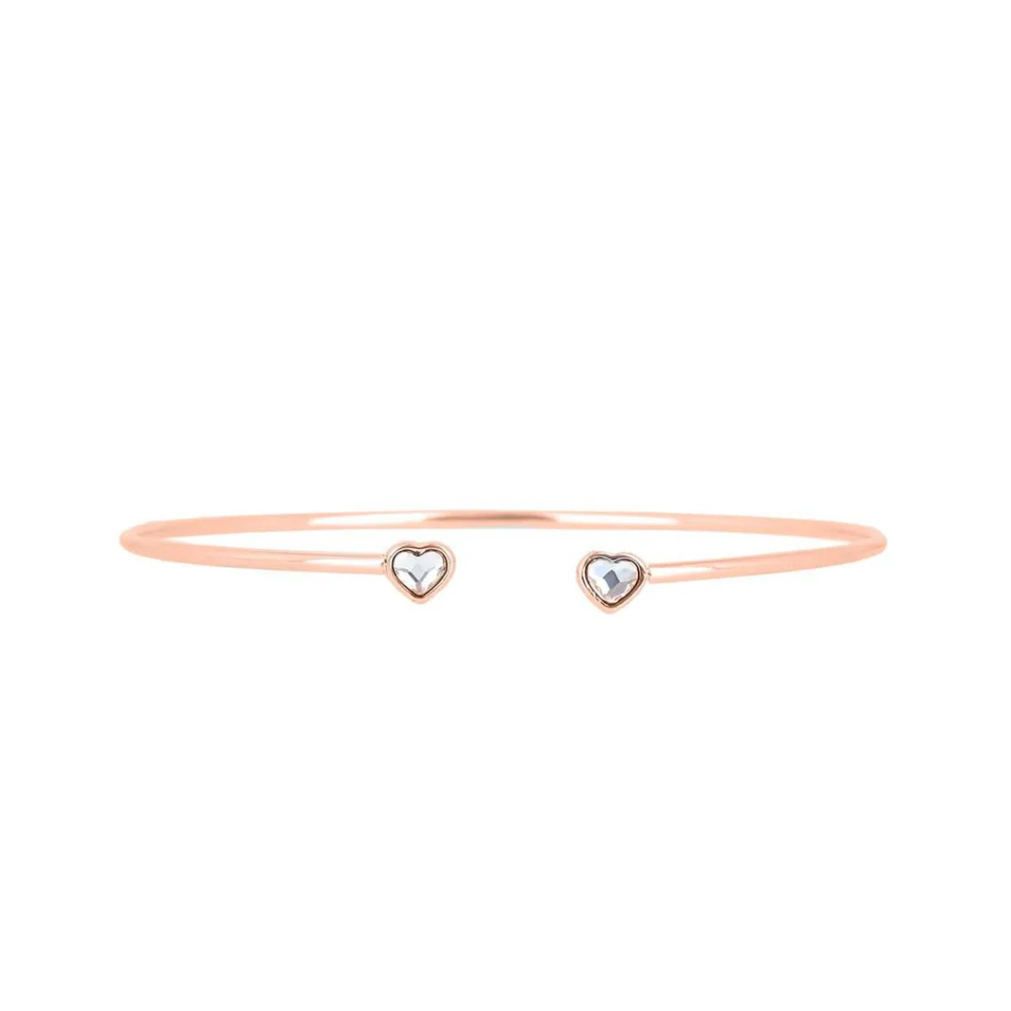 Les Interchangeables Bracelet A59193 - Jonc Double Coeur Doré Rose Femme | Femme Bracelet