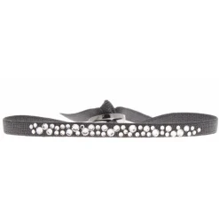 Les Interchangeables Bracelet A36293 - Bracelet Tissu Gris Cristaux de haute qualité Femme | Femme Bracelet