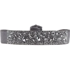 Les Interchangeables Bracelet A38129 - Bracelet Tissu Gris Cristaux de haute qualité Femme | Femme Bracelet