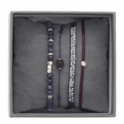 Les Interchangeables Bracelet A38641 - Bracelet Tissu Violet Cristaux de haute qualité Femme | Femme Bracelet