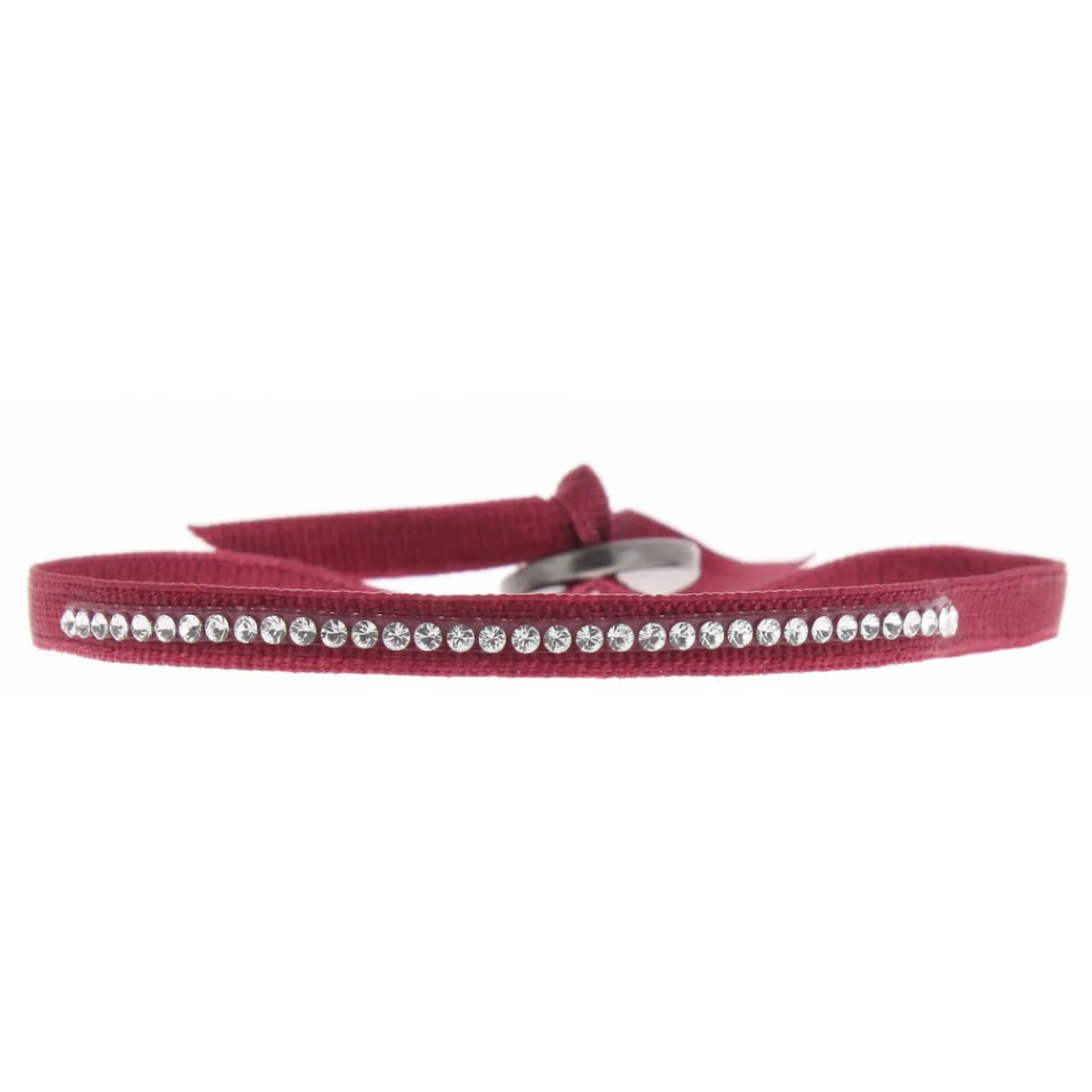 Les Interchangeables Bracelet A31584 - Bracelet Tissu Rouge Cristaux de haute qualité Femme | Femme Bracelet