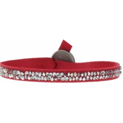 Les Interchangeables Bracelet A24939 - Bracelet Tissu Rouge Cristaux de haute qualité Femme | Femme Bracelet