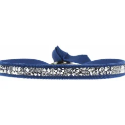 Les Interchangeables Bracelet A24959 - Bracelet Tissu Bleu Cristaux de haute qualité Femme | Femme Bracelet