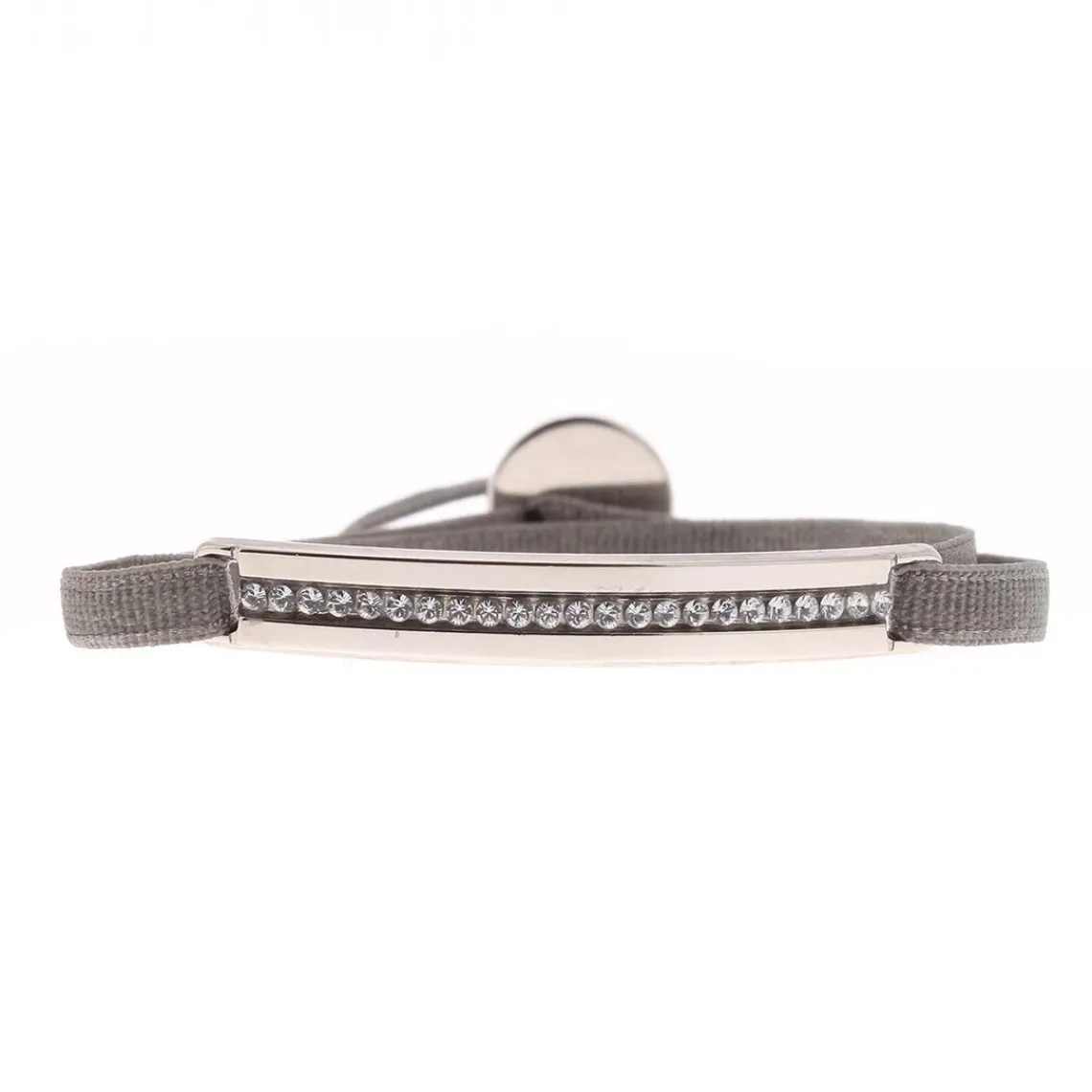 Les Interchangeables Bracelet A34905 - Bracelet Tissu Gris Cristaux de haute qualité Femme | Femme Bracelet