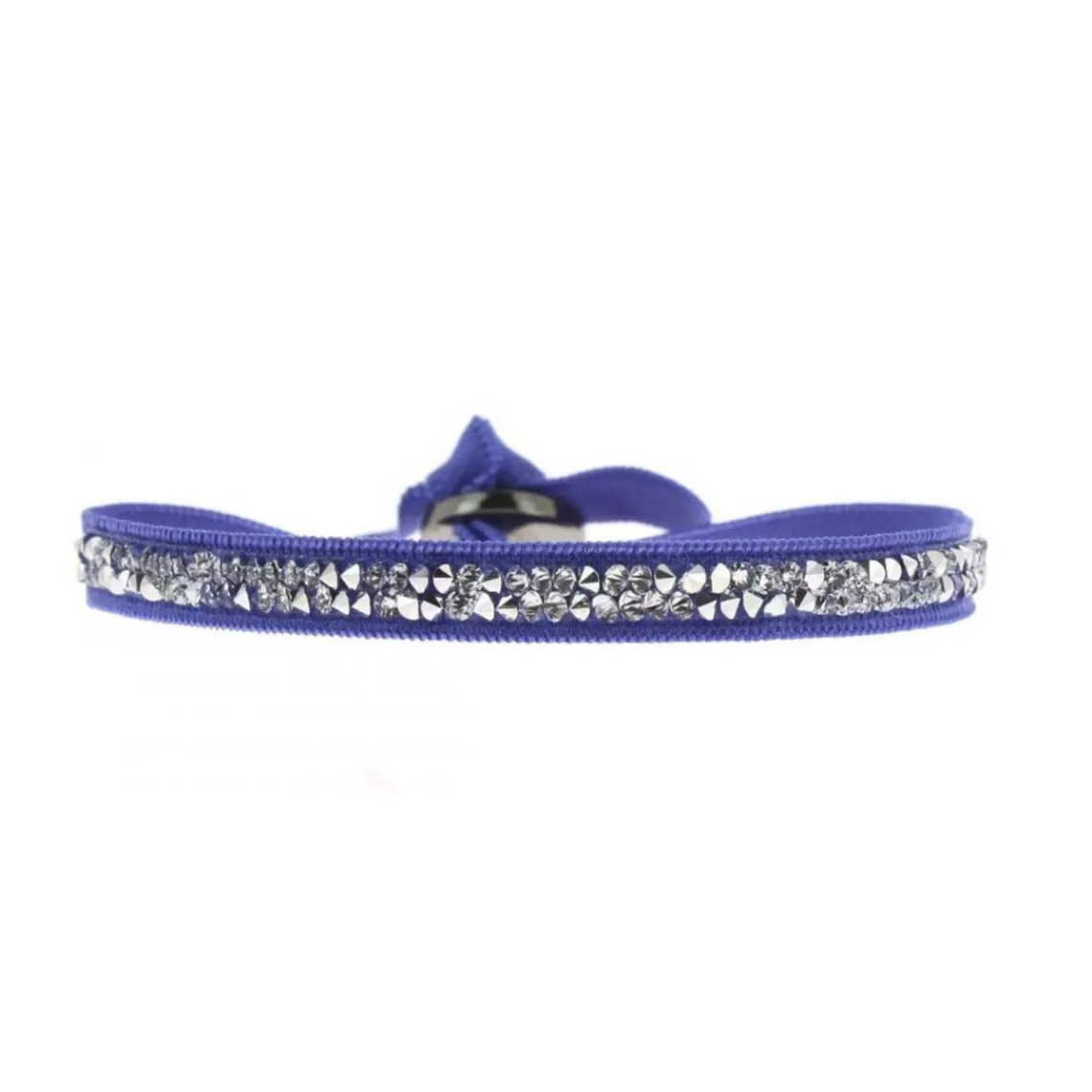 Les Interchangeables Bracelet A24962 - Bracelet Tissu Bleu Cristaux de haute qualité Femme | Femme Bracelet