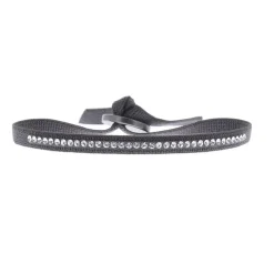 Les Interchangeables Bracelet A31425 - Bracelet Tissu Gris Cristaux de haute qualité Femme | Femme Bracelet