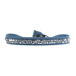 Les Interchangeables Bracelet A24965 - Bracelet Tissu Bleu Cristaux de haute qualité Femme | Femme Bracelet