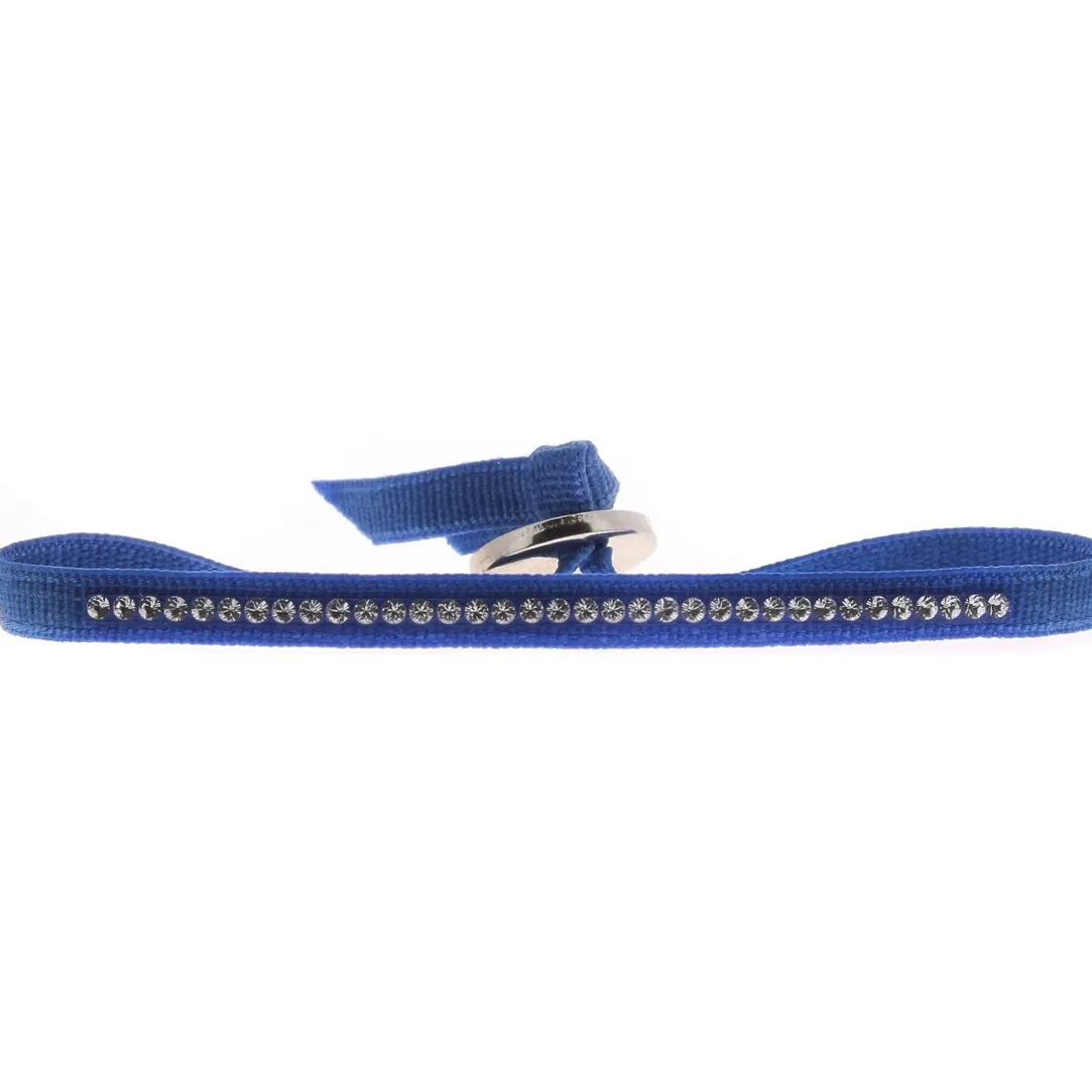 Les Interchangeables Bracelet A41168 - Bracelet Tissu Bleu Cristaux de haute qualité Femme | Femme Bracelet