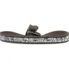 Les Interchangeables Bracelet A24932 - Bracelet Tissu Marron Cristaux de haute qualité Femme | Femme Bracelet