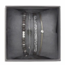 Les Interchangeables Bracelet A38630 - Bracelet Tissu Vert Cristaux de haute qualité Femme | Femme Bracelet