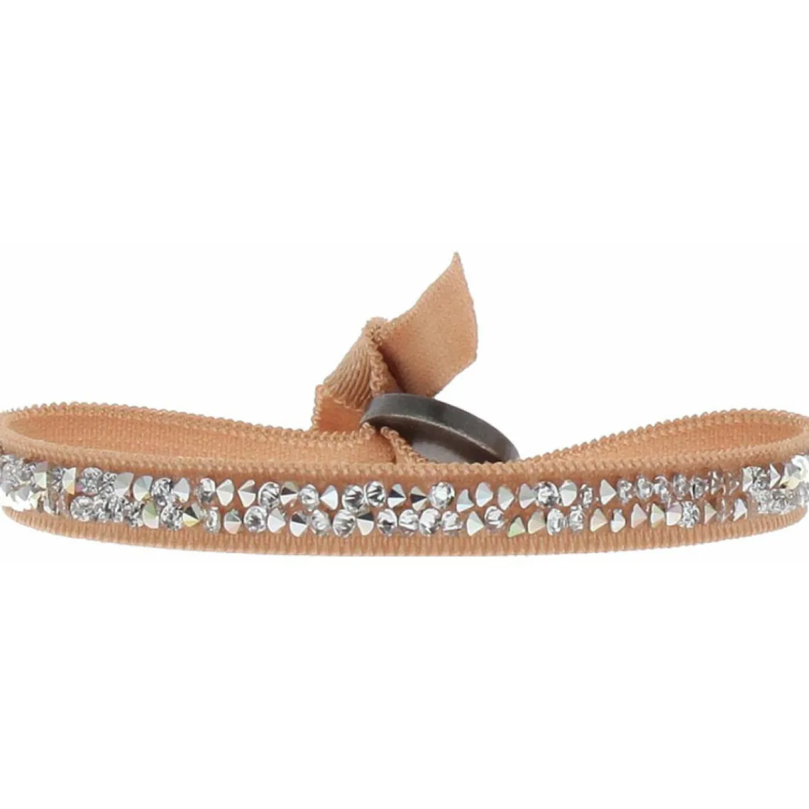 Les Interchangeables Bracelet A24982 - Bracelet Tissu Orange Cristaux de haute qualité Femme | Femme Bracelet