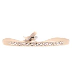 Les Interchangeables Bracelet A36382 - Bracelet Tissu Beige Cristaux de haute qualité Femme | Femme Bracelet