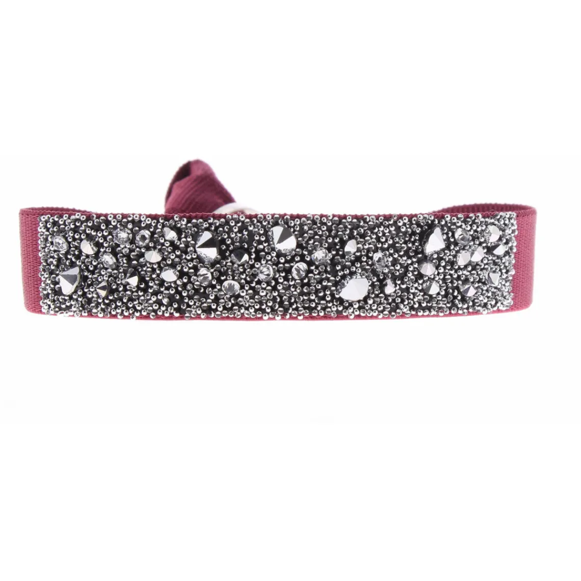 Les Interchangeables Bracelet A36476 - Bracelet Tissu Rouge Cristaux de haute qualité Femme | Femme Bracelet