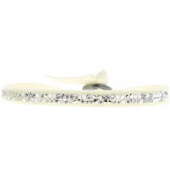 Les Interchangeables Bracelet A24926 - Bracelet Tissu Beige Cristaux de haute qualité Femme | Femme Bracelet