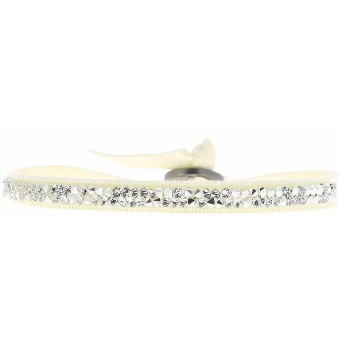 Les Interchangeables Bracelet A24926 - Bracelet Tissu Beige Cristaux de haute qualité Femme | Femme Bracelet