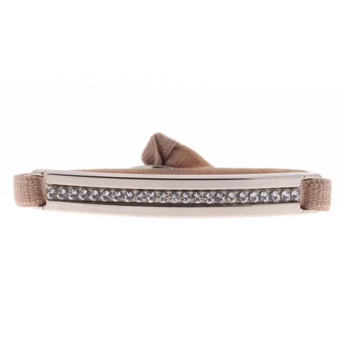 Les Interchangeables Bracelet A32464 - Bracelet Tissu Beige Cristaux de haute qualité Femme | Femme Bracelet