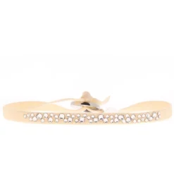 Les Interchangeables Bracelet A37770 - Bracelet Tissu Rose Cristaux de haute qualité Femme | Femme Bracelet
