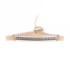 Les Interchangeables Bracelet A35591 - Bracelet Tissu Beige Cristaux de haute qualité Femme | Femme Bracelet