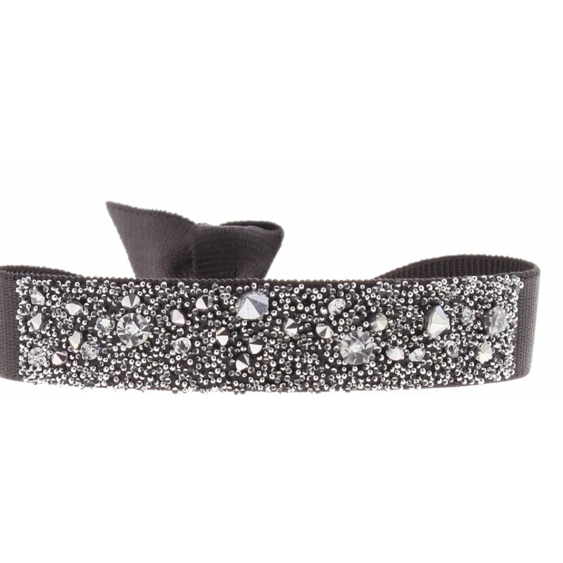 Les Interchangeables Bracelet A36982 - Bracelet Tissu Marron Cristaux de haute qualité Femme | Femme Bracelet